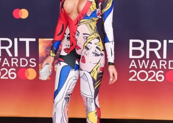 Tallia, 27, showed off her incredible figure in a skin-tight catsuit. However, her cartoon inspired print failed to hit the mark for the biggest night in music in the UK.