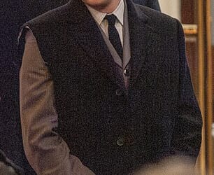 Beatlemania was well and truly back on Sunday as Paul Mescal, and Barry Keoghan filmed scenes for a new Beatles anthology in London (pictured, Mescal as Paul McCartney)