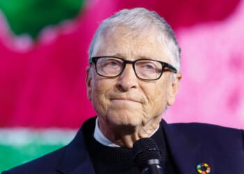 Microsoft co-founder Bill Gates talks during the Gates Foundation's first global Goalkeepers event in the Nordics, which is being held in Stockholm, Sweden, on Jan. 22, 2026.