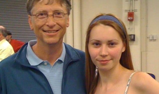 Russian bridge player Mila Antonova and Bill Gates in a photo she posted to the Contract Bridge Facebook page on August 14, 2009