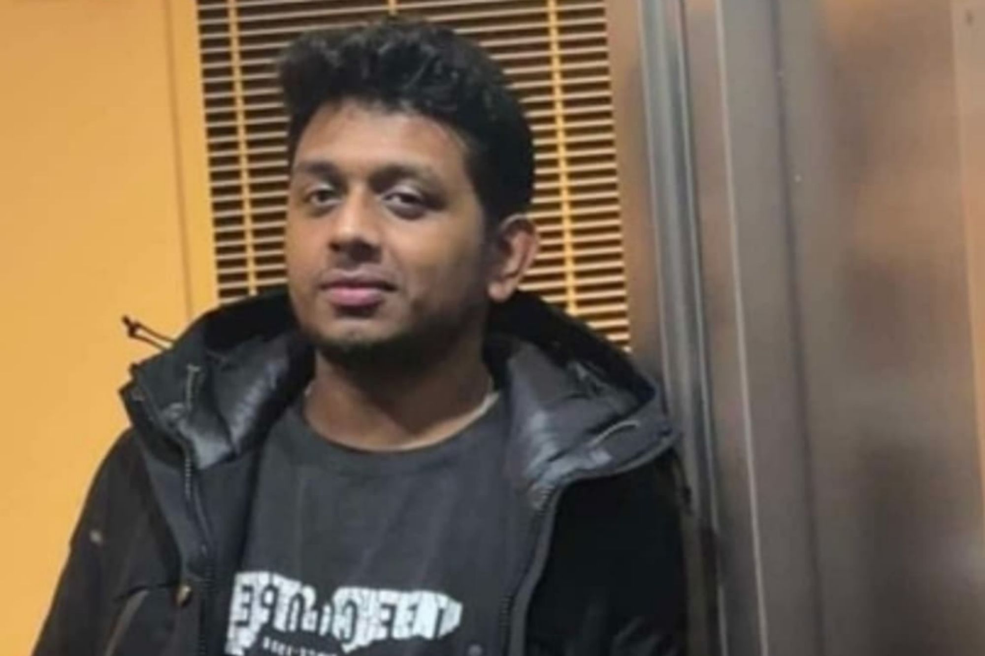 An image collage containing 1 images, Image 1 shows A young man in a black jacket and T-shirt