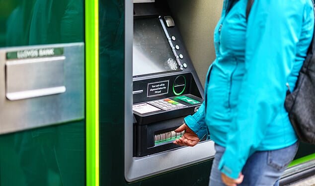There were 832million withdrawals in the UK last year ¿ around 9 per cent less than in 2024