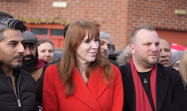 Angela Rayner hit the campaign trail yesterday (pictured) at the unveiling of Labour's newly-selected Gorton & Denton candidate Angeliki Stogia