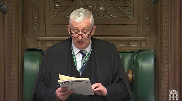 Speaker Lindsay Hoyle told the House this morning that he was clarifying the situation to avoid 'inaccurate speculation' - after the Lord Speaker was accused of passing on the tip