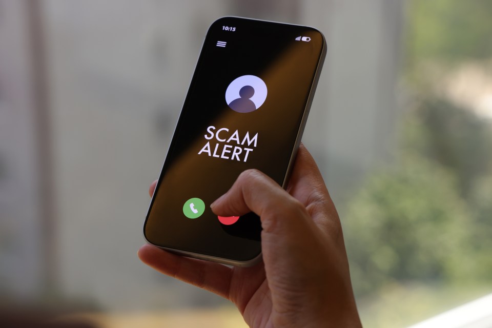 Scam Alert Notification on Smartphone Screen During Incoming Call