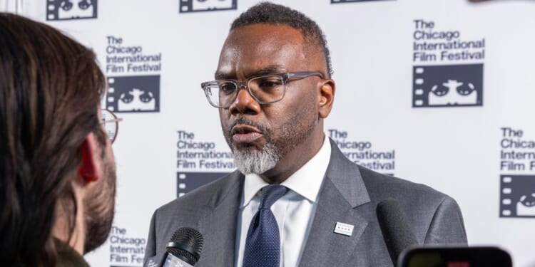 Mayor Brandon Johnson on the red carpet during the 61st Chicago Film Festival at AMC Newcity 14 on Oct. 24, 2025, in Chicago, Illinois.