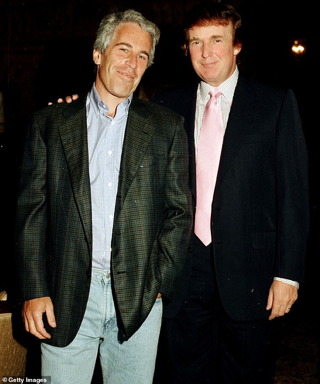 Jeffrey Epstein and Donald Trump at the Mar-a-Lago Club in Palm Beach, Florida in 1997