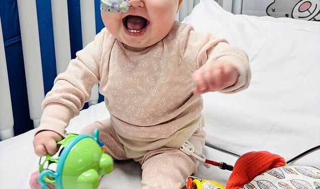 Melody Aggett (pictured) was only four months old when she was diagnosed with an aggressive form of blood cancer