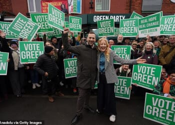 Green Party candidate Hannah Spencer won in the Gorton Denton by-election this week (pictured with her party leader, Zack Polanski)