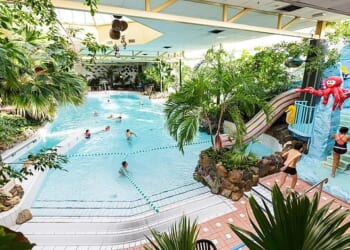 Across the Netherlands and Germany in particular, Center Parcs resorts are larger, newer and more plentiful. Pictured: pool at Center Parcs Limburgse Peel, Netherlands
