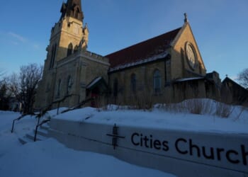Cities Church as seen in St. Paul, Minnesota, on Jan. 19, 2026 where anti-ICE agitators stormed in and disrupted a service.