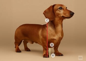 A healthy dog should have enough ground clearance to move freely, which means the distance from its chest to the ground should be at least one¿third of its height, unlike some Dachshunds