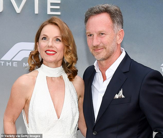 Spice Girl Halliwell stood by her husband (right) as he was subject to an internal investigation