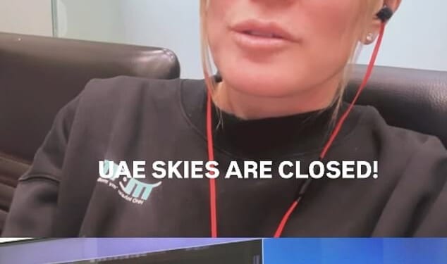 Israeli socialite Hofit Golan, 40, has posted footage from her hotel balcony of rockets and explosions hitting Dubai's famous Palm Jumeirah hotel