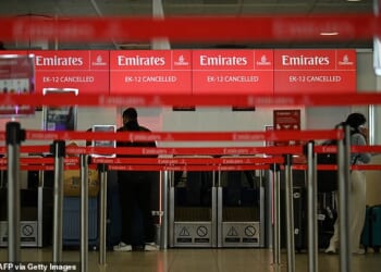 Information on cancelled Emirates flights at London Gatwick airport on Saturday after the US and Israel's strikes on Iran