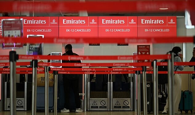 Information on cancelled Emirates flights at London Gatwick airport on Saturday after the US and Israel's strikes on Iran