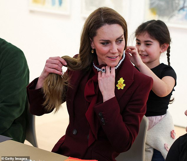 The adorable moment came as Kate, 44, and Prince William , 43, carried out a series of engagements in Wales on Thursday ahead of St David's Day