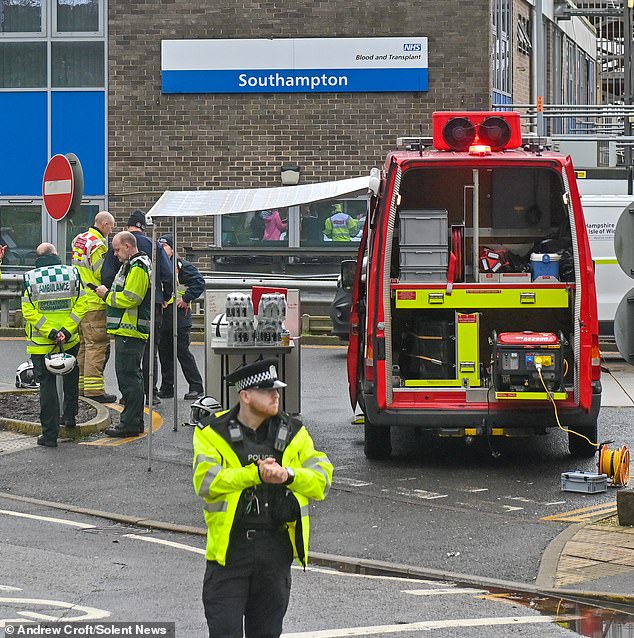 Ambulance service workers pictured at Southampton University Hospital
