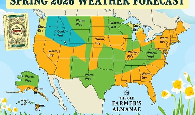 Americans could see a warmer than average spring this year in parts of the US