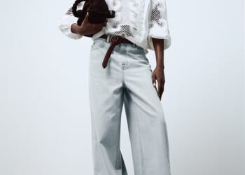 John Lewis's new Spring/Summer collection that was unveiled on Wednesday, including a white cotton crop top seen here on the model