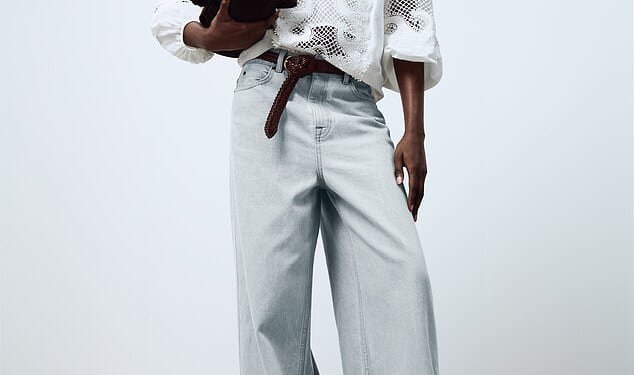 John Lewis's new Spring/Summer collection that was unveiled on Wednesday, including a white cotton crop top seen here on the model