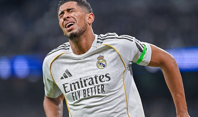 Jude Bellingham limped off the pitch in tears after appearing to suffer a nasty hamstring injury