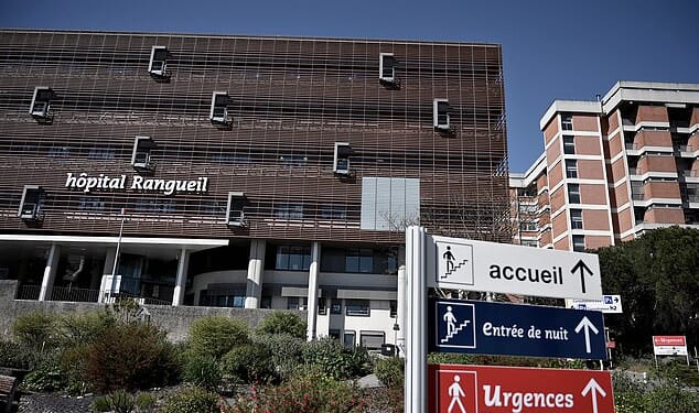 The unnamed 24-year-old rushed to the Rangueil Accident and Emergency unit in Toulouse, in the south west of the country, late on Saturday night