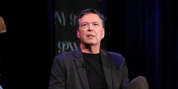 James Comey speaks onstage during Former FBI Director James Comey In Conversation With MSNBC's Nicolle Wallace at 92NY on May 30, 2023, in New York City.