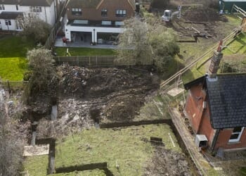 The £2.5million Victorian property looks onto a plot of land where a five-bedroom home will be built