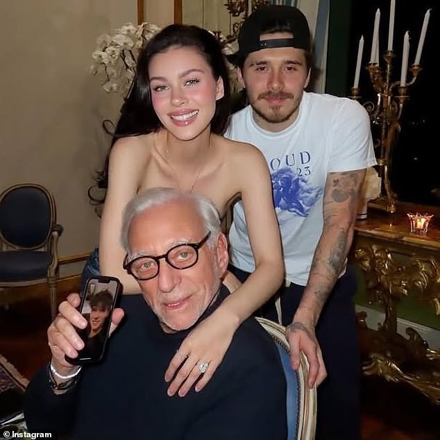 Brooklyn accused David and Victoria of intentionally trying to break up his relationship with his wife Nicola (the couple pictured with her father)