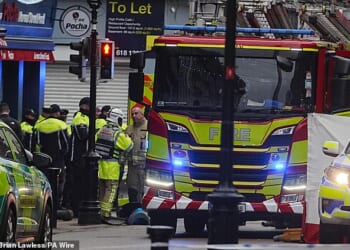 One person has died and three others have been taken to hospital after a bus crashed into pedestrians in Dublin, Ireland's justice minister has told the Dail parliament