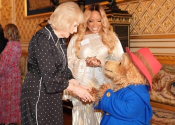 Queen Camilla was introduced to Paddington Bear during a reception for young writers at Windsor Castle