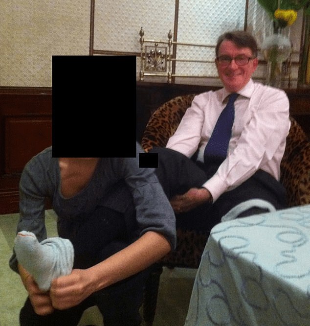 A new picture of Mandelson having a foot rub emerged today