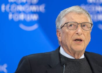 Microsoft co-founder Bill Gates attends a session of the World Economic Forum (WEF) meeting in Davos on Jan. 17, 2024.