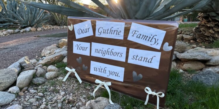 Neighbors of Nancy Guthrie, the daughter of "Today" host Savannah Guthrie, show support for the family Tuesday in metro Tucson, Arizona, as the search continues to find Nancy, who was apparently abducted Saturday night.