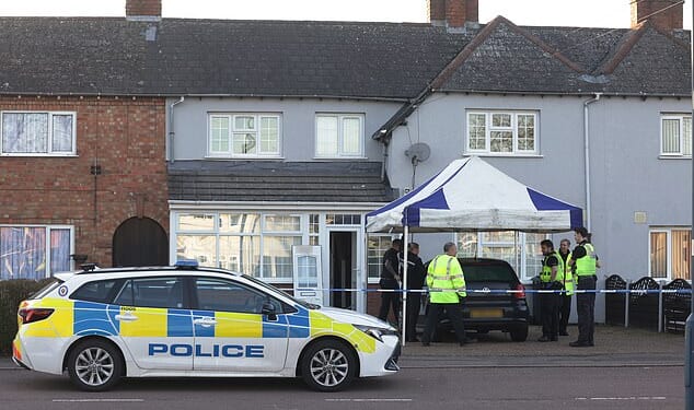 Police at the scene on Yardley Wood Road in Birmingham where DC Tayyab Malik was found