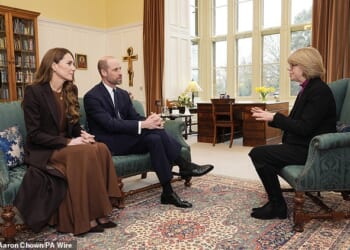 The Prince and Princess of Walesmet today with the new Archbishop of Canterbury, Dame Sarah Mullally