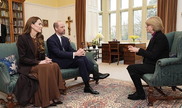 The Prince and Princess of Walesmet today with the new Archbishop of Canterbury, Dame Sarah Mullally