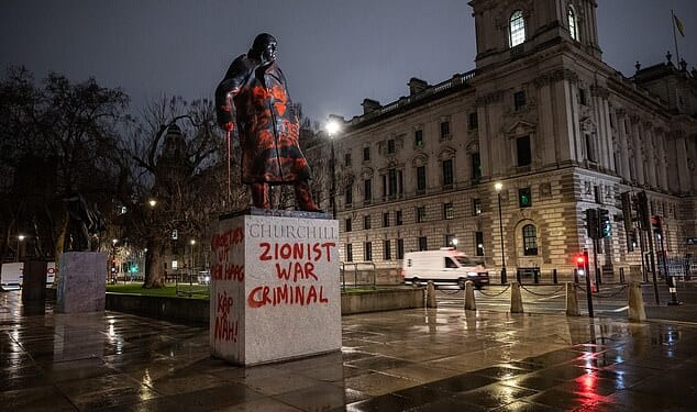 The statue was vandalised overnight