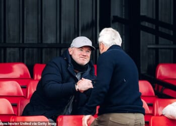Wayne Rooney was in attendance to support son Kai play for Man United's U18s on Wednesday