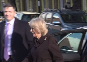 This is the moment Queen Camilla was asked whether the Royal Family would assist the investigation into paedophile Jeffrey Epstein