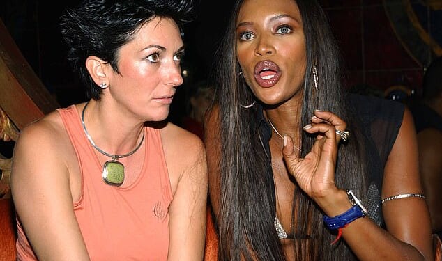 Naomi Campbell pictured with Ghislaine Maxwell in September 2002
