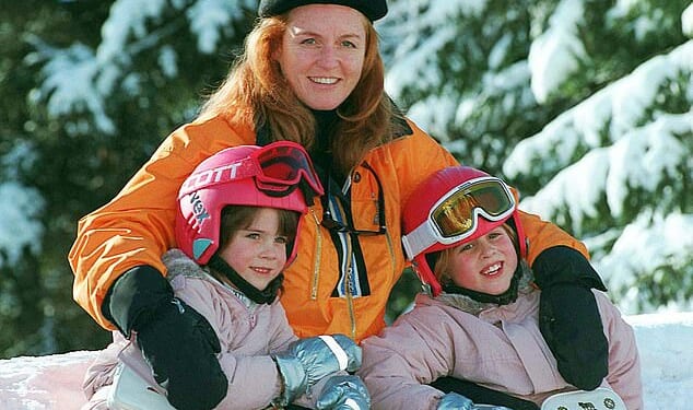 Sarah Ferguson and Princesses Eugenie and Beatrice in Verbier in 1997. The hardest to fathom bit of the new Epstein files release is Ferguson's decision to drag her young daughters into it, writes Sarah Vine