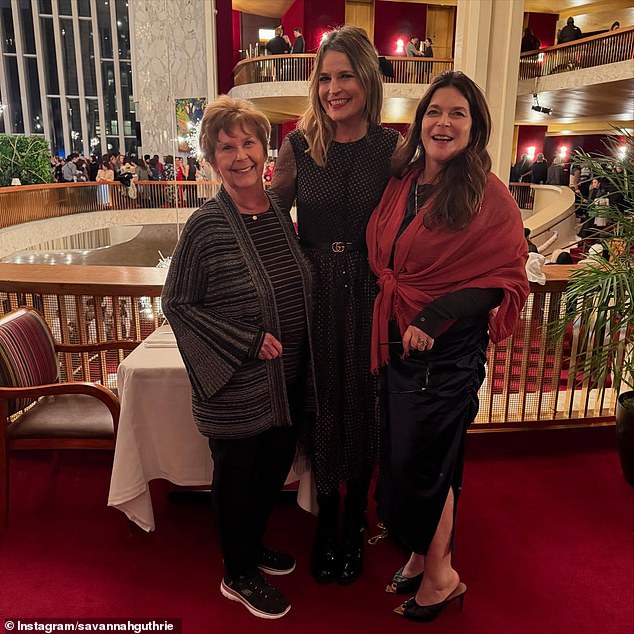 Nancy Guthrie, 84, was last seen Saturday night after enjoying a dinner with her daughter, Annie (right). They are pictured here with Nancy's other daughter, Today Show host Savannah Guthrie