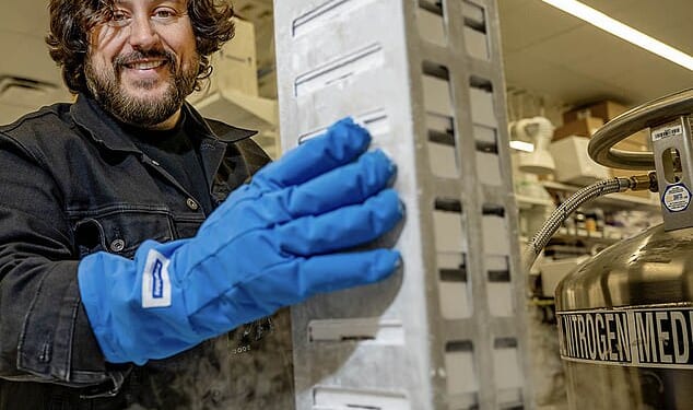 The BioVault will safeguard cryogenically frozen genetic material from multiple species to preserve genetic diversity. Pictured is Colossal Biosciences co-founder and CEO Ben Lamm