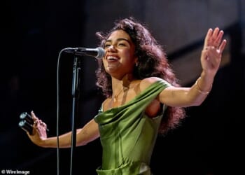 Olivia Dean performing at Manchester's Albert Hall earlier this week, as part of the BRITs Week series of concerts...