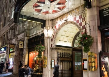 One of London's most historic dining spots is set to reopen next month after it was forced to close its doors in the early days of Covid. Stock image: Entrance to Simpson's in the Strand