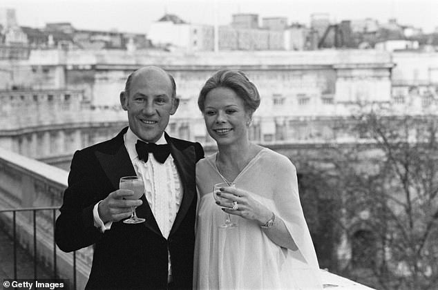 Sir Stirling is seen at his wedding to Lady Susie in 1980