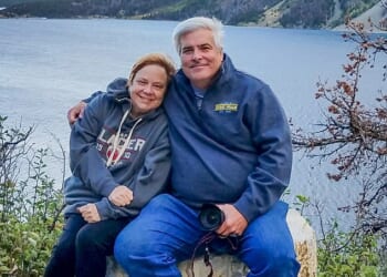 Terry Aretz, with husband Anthony, after the pioneering drug transformed her life