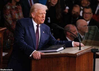 Dozens of lawmakers are set to stage walk-outs during Donald Trump's speech as he prepares to reset his agenda at 9pm Tuesday